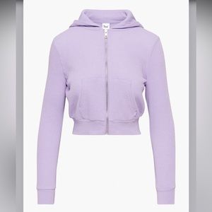 Aritzia Waffle Zip Up Sweater Small Petal Purple